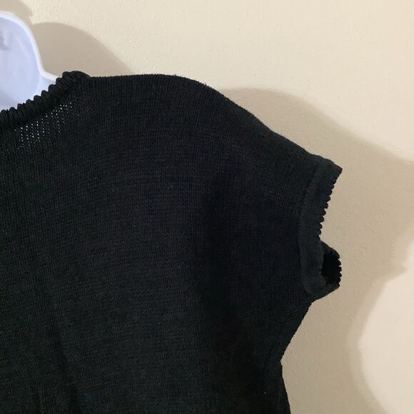 Vintage 90s Christina Embellished Rhinestone Knit Patchwork Pullover Sweater OS - Picture 7 of 10